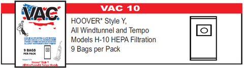 VAC 10 - Hoover* Style Vacuum Bag