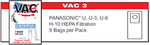 VAC 3 - Panansonic* U, U-3, U-6 Vacuum Bag